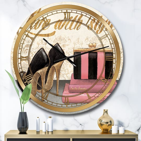 Designart 'Gold Fabulous Life Style Ii Glam Wall Clock